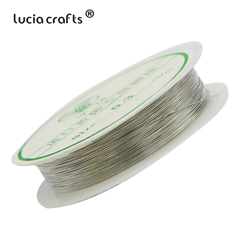 Lucia crafts 0,3/0,4/0,5/0,8 мм серебристого цвета Бисер провода металлическое ремесло шнур из бисера ручной планшет 1 рулон/уп I0204