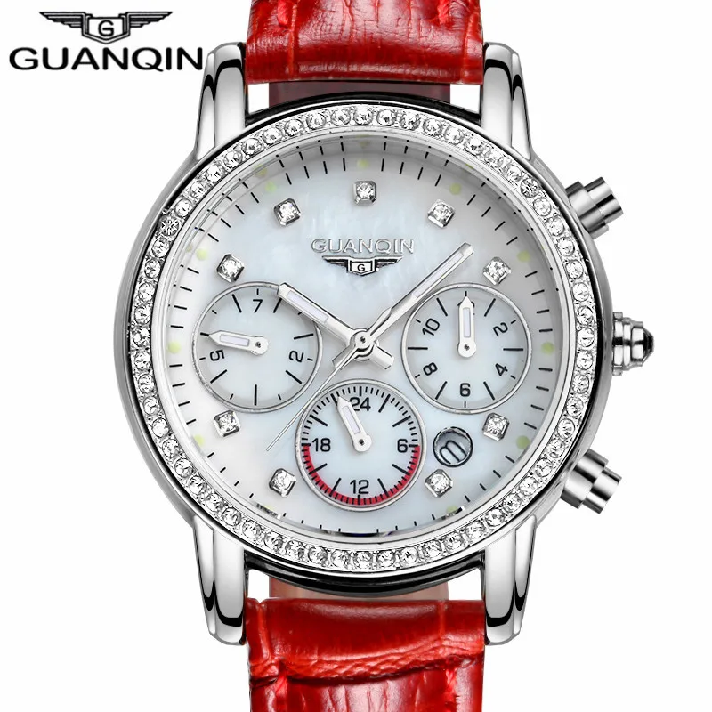 Relogio feminino 2017 GUANQIN часы для женщин люксовый бренд светящиеся Дата женские модные