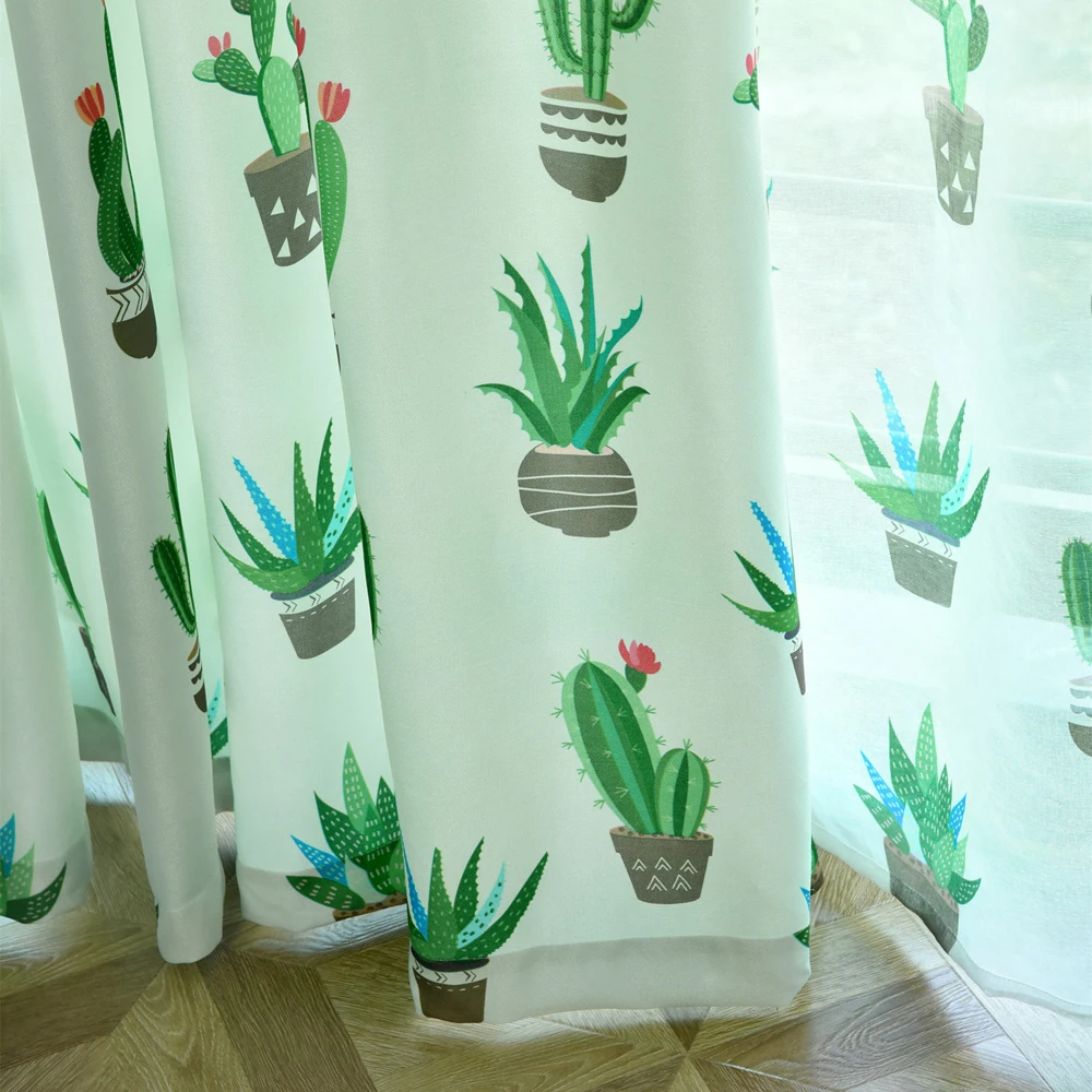 Современное Северное растение, занавеска на заказ для гостиной, кабинета, ins, зеленое растение в горшках, занавеска для кухни, кактус, летняя, отвесная, Tende P204D3