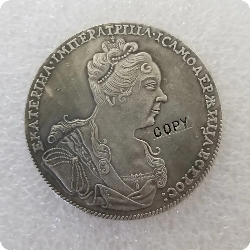 Tpye #4_1 ROUBLE 1727 копия монет России|Безвалютные монеты| |