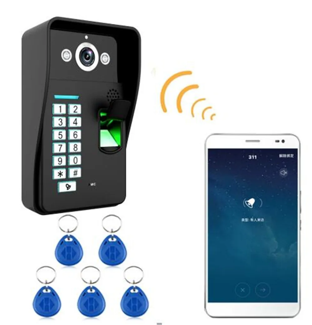 720p WIFI/Password/ID Card/Finger-print Wireless Video Door Phone Intercom Doorbell | Безопасность и защита
