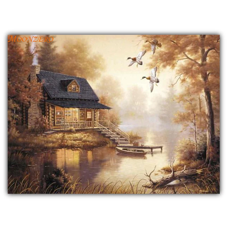 Sophie beauty home 5D DIY Алмазная Картина Вышивка лесной Дом Мозаика крестиком квадратные