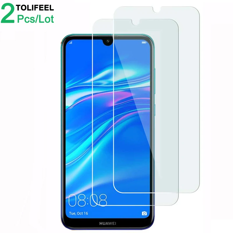 2 шт закаленное стекло для huawei Y7 защита экрана 9H 2.5D телефон на Защитное стекло для huawei Y7 Prime стекло