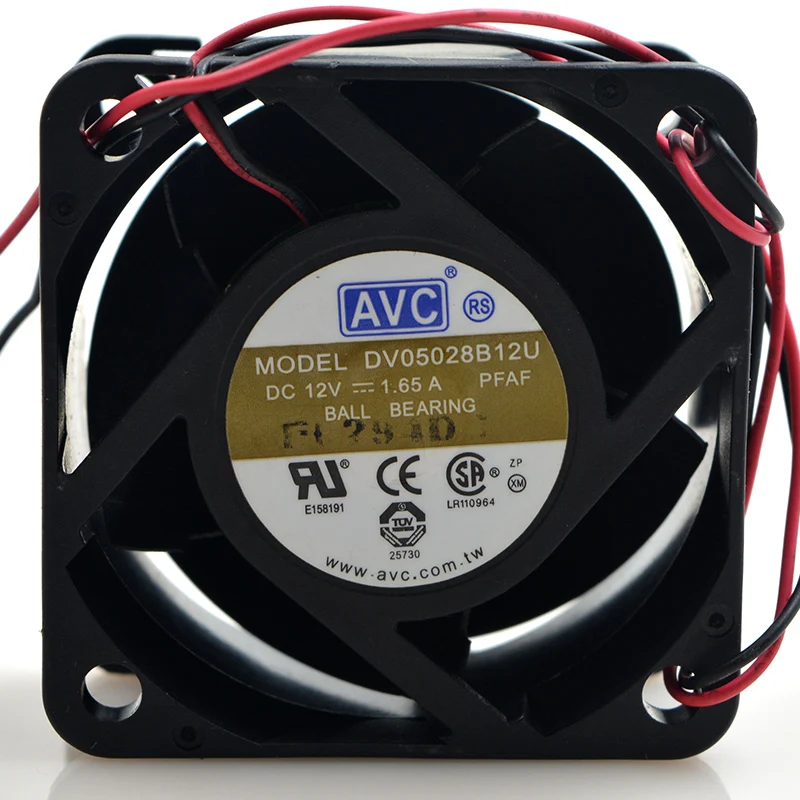 Вентилятор охлаждения для сервера AVC DV05028B12U постоянный ток 12 В 1 65a 2 провода 50 мм