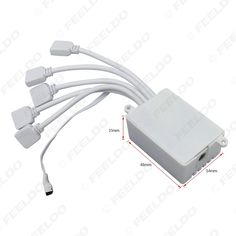 FEELDO 1 комплект DC12V-24V 12A 24Key RGB контроллер 4Pin 5 выходов ИК-пульт дистанционного