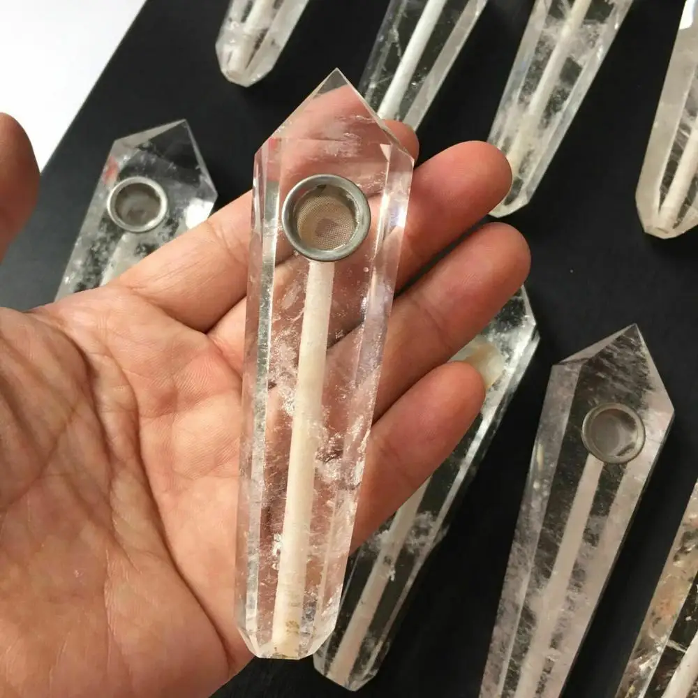 Натуральный белый кристалл кварца курительная трубка рок сигарета 1 шт|Камни| |
