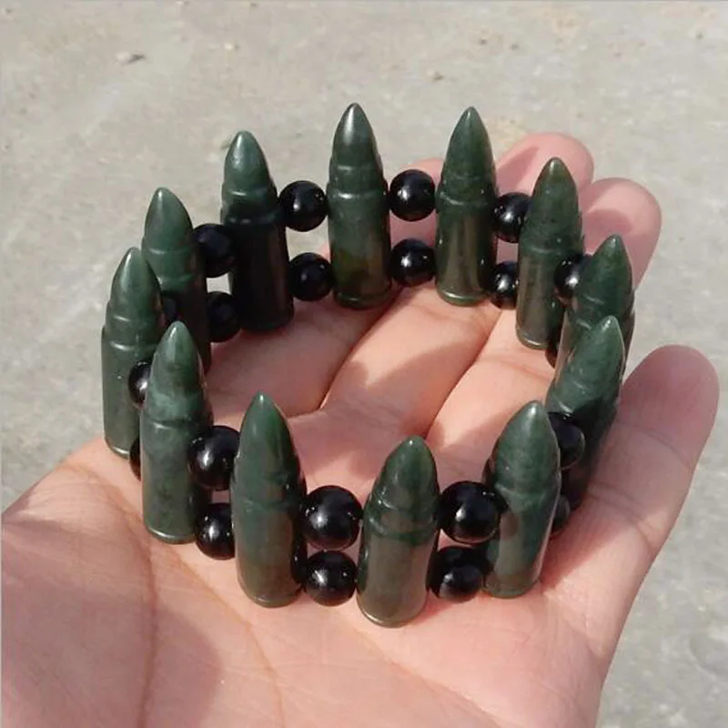 

natural Hetian jade Hand chain black jade bullet shape bracelet