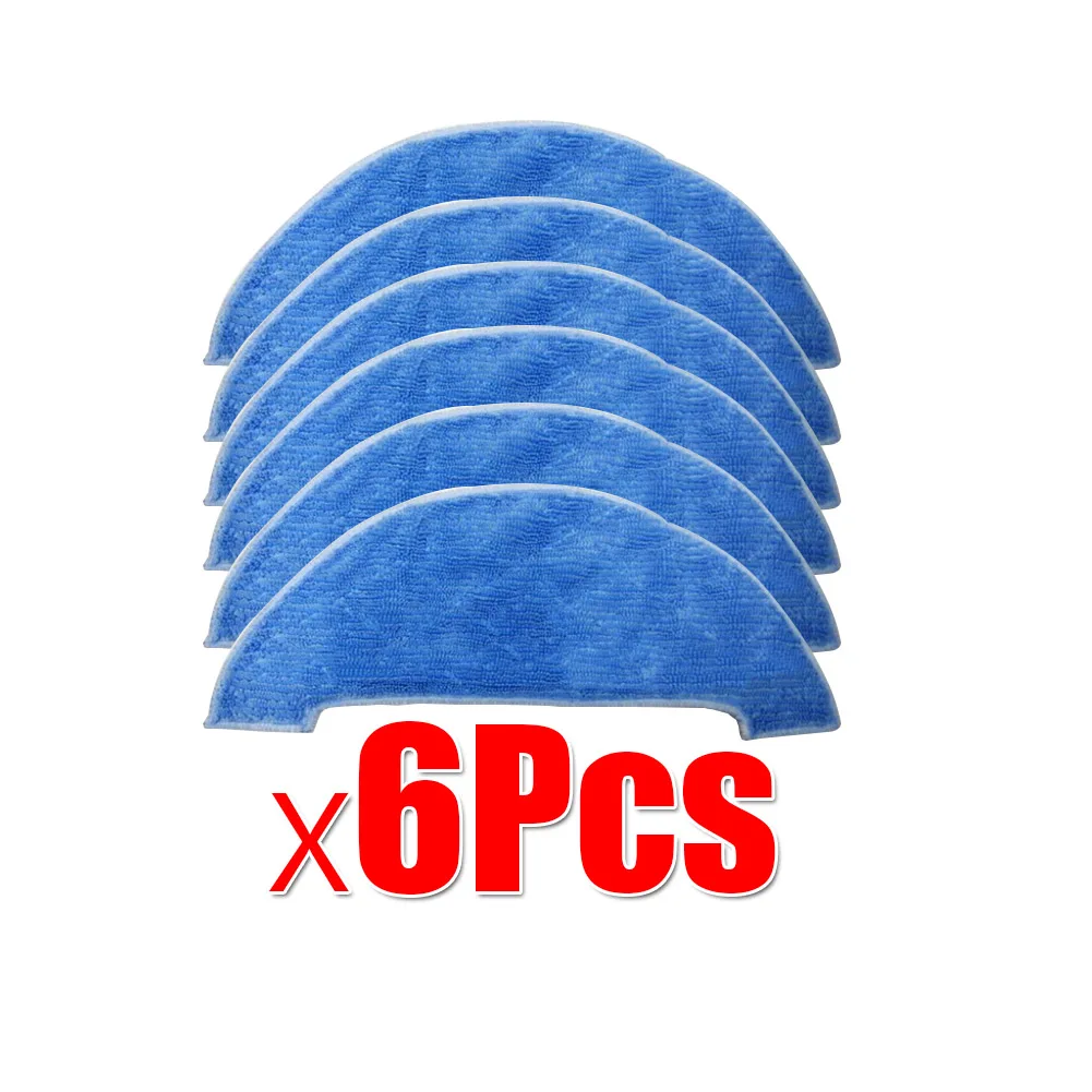 6Pcs mops Робот-пылесос HEPA фильтр, боковая щетка Швабра для ilife V8 V8s X750 A7 X800 X785 V80 Запчасти для роботизированного пылесоса аксессуары - Цвет: 6Pcs mops