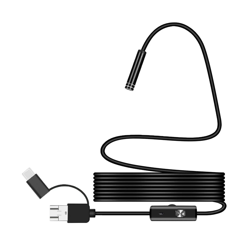 Bakeey 3 в 1 7 мм 6Led type C Micro USB эндоскоп Инспекционная камера мягкий кабель для Android PC