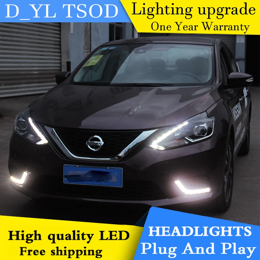Автомобиль Стайлинг для Nissan Sylphy фары 2016 светодиодные GIT фара ангел глаза led drl H7 hid