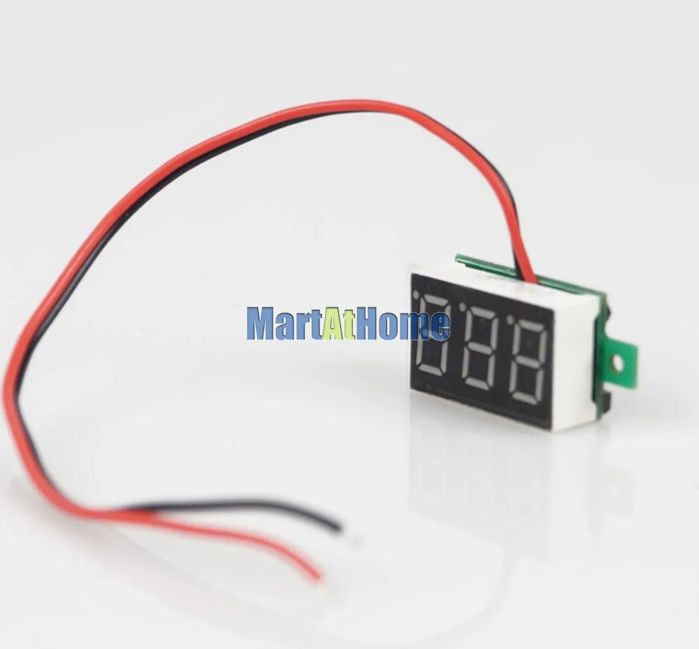 

50PCS/lot Red DC 2.5~30V 2-wires Digital Voltmeter Volt Panel Meter Reversal Protection #BV182 @SD