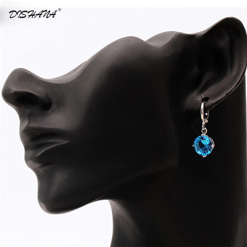 Женские серьги кольца 2017 шикарные золотого цвета женские милые Huggie оптовая