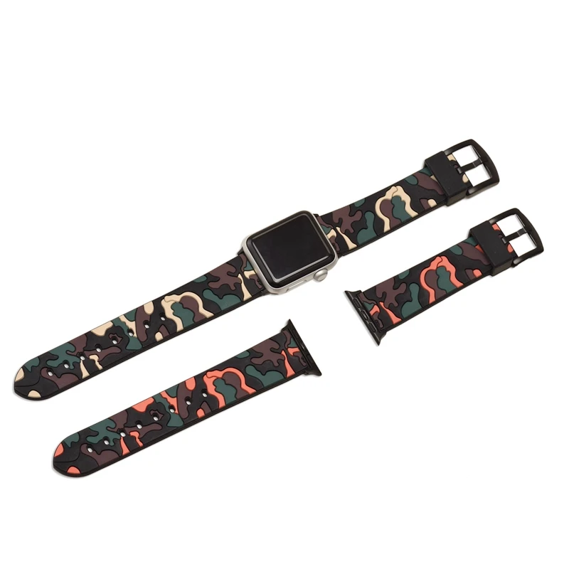 

Ремешок силиконовый для Apple watch Series 4 3 2 1, спортивный сменный резиновый браслет для iwatch 42 мм 38 мм 40 мм 44 мм