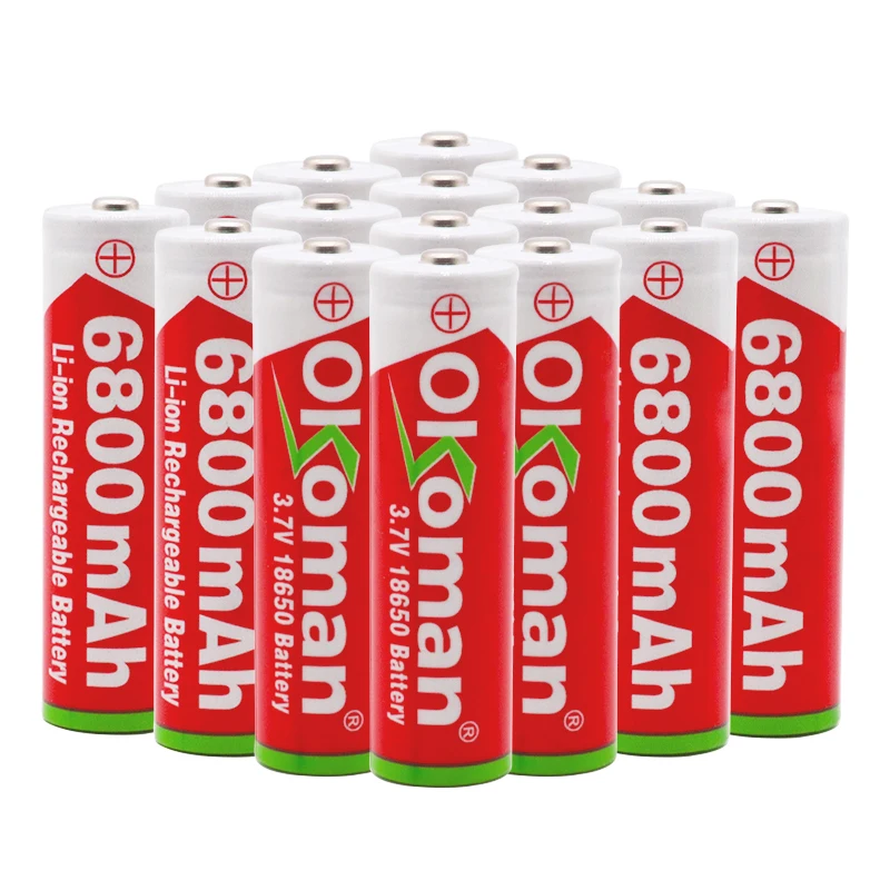 18650 аккумуляторная батарея 3 7 V 6800mAh литий-ионная для фонарика | Электроника
