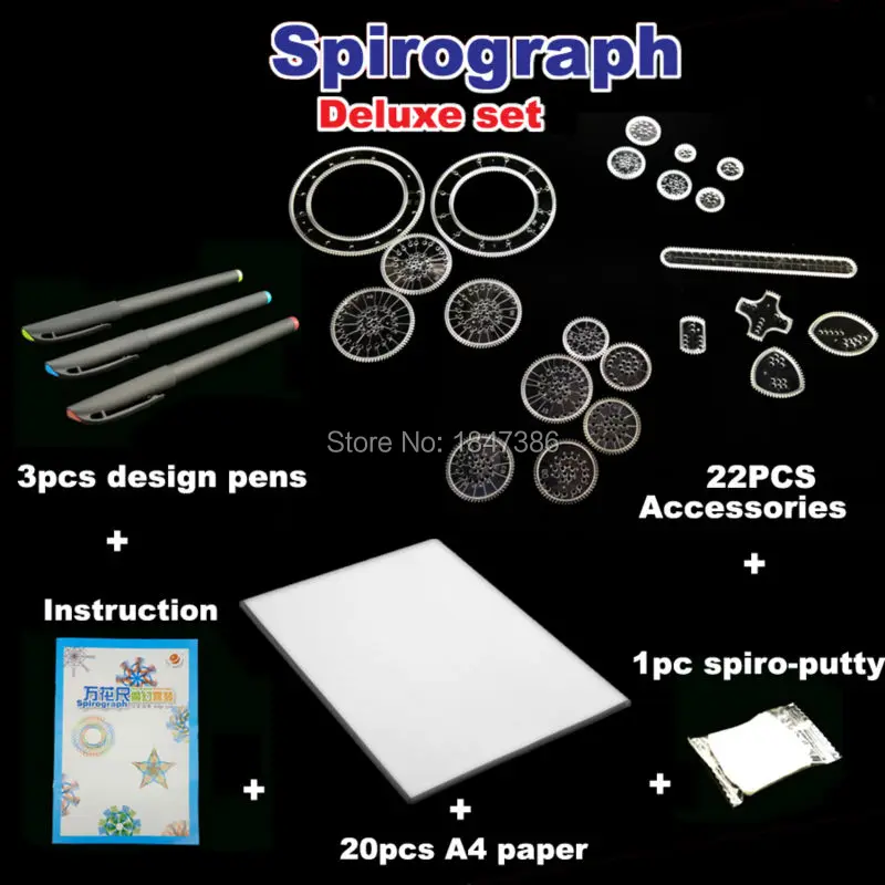 Комплект спирографа 22 шт. аксессуары для раскрашивания краски игры рисования
