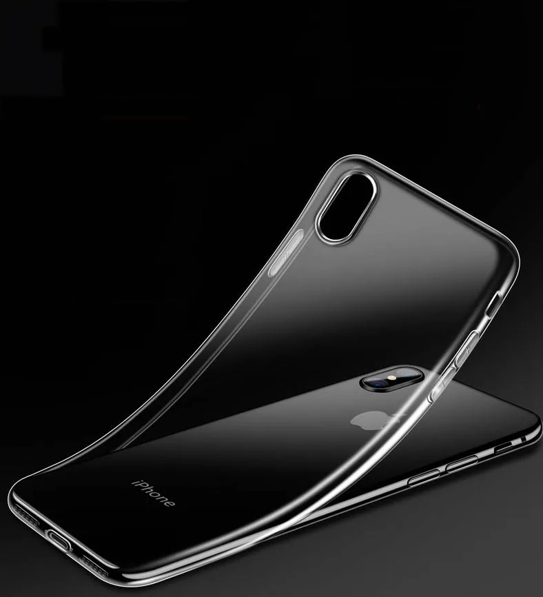 Ультра тонкий прозрачный чехол для iPhone X Xs Max Xr 5 5S 6 S 7 8 плюс бампер Мягкий силикон