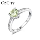 CZCITY Мистик, романтическое сердце топаз, на день рождения, свадебные кольца для женщин из натуральной 925 стерлингового серебра изысканные свадебные ювелирные кольца