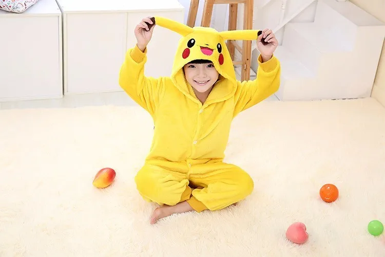 Детская одежда для сна пижамы с Пикачу аниме Покемон карманный монстр костюм
