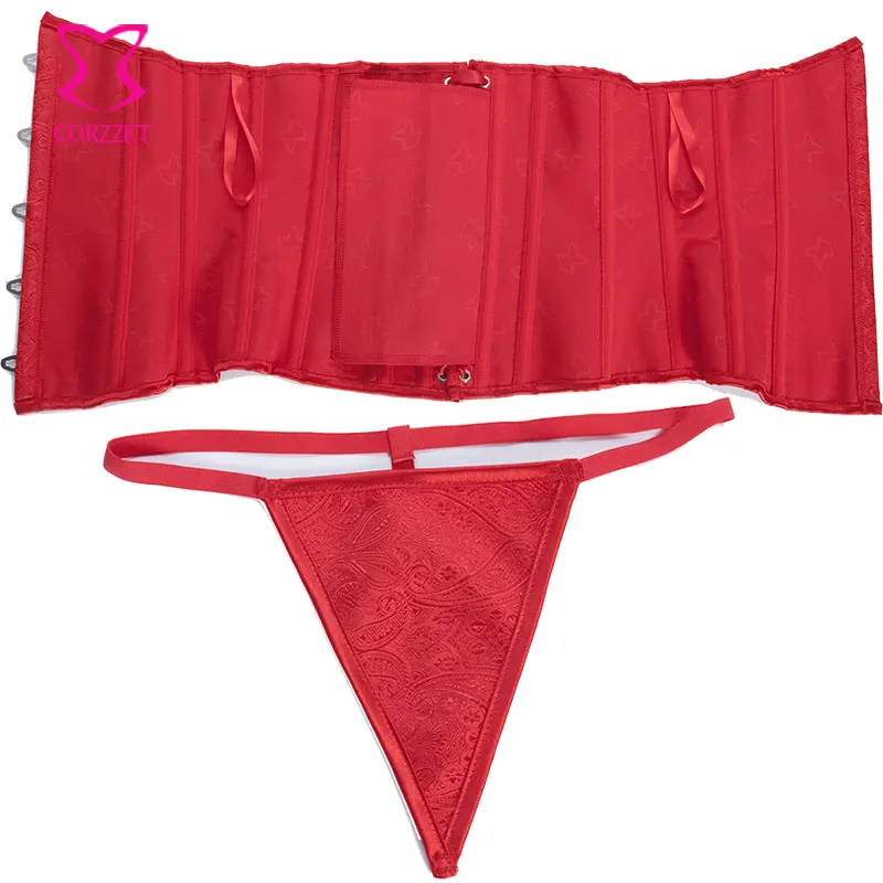 Красный узор Пейсли Нижний Бюст раньше женские трубы корсеты для женщин в