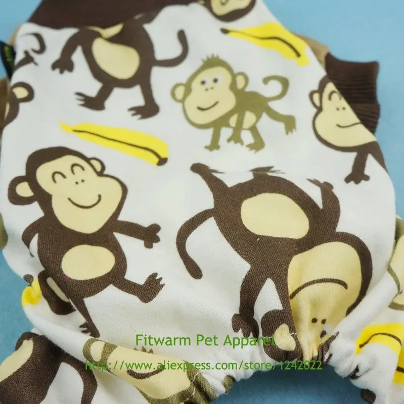 Fitwarm мягкая хлопковая Очаровательная Пижама с обезьяной и собакой одежда для