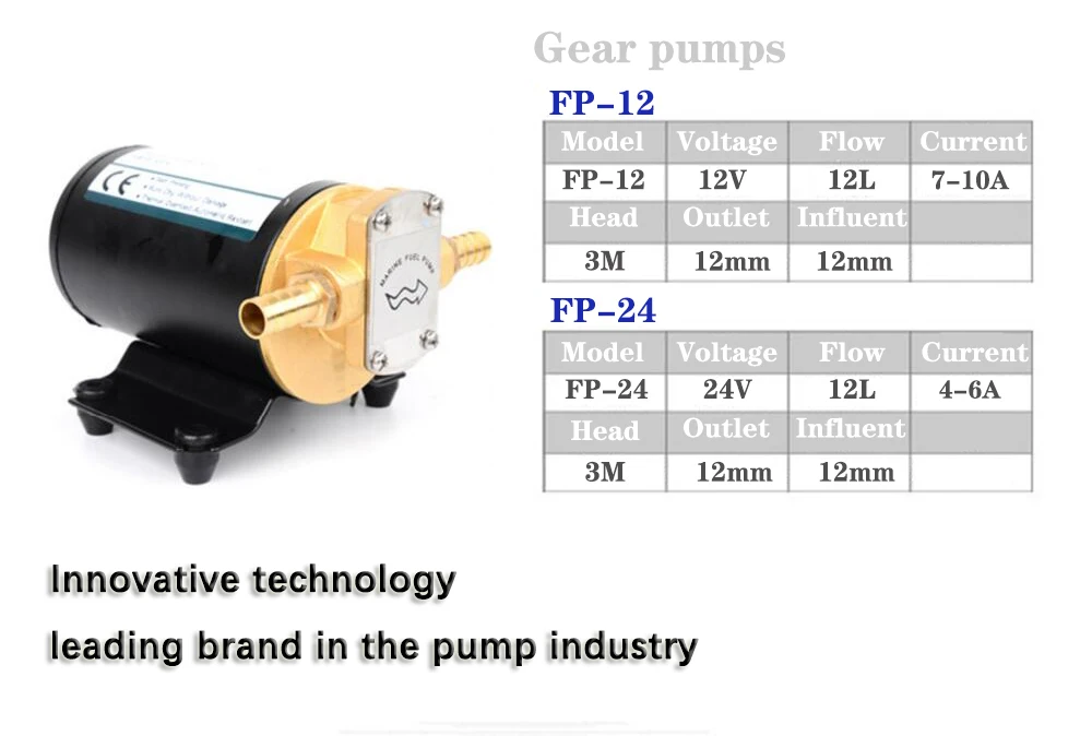Fp-12v Fp-24v 0.3mpa лифт 3 м Dc 12 В 24 В мини электрический шестеренный насос масляный автомобиль полностью автоматический мембранный насос топливный насос