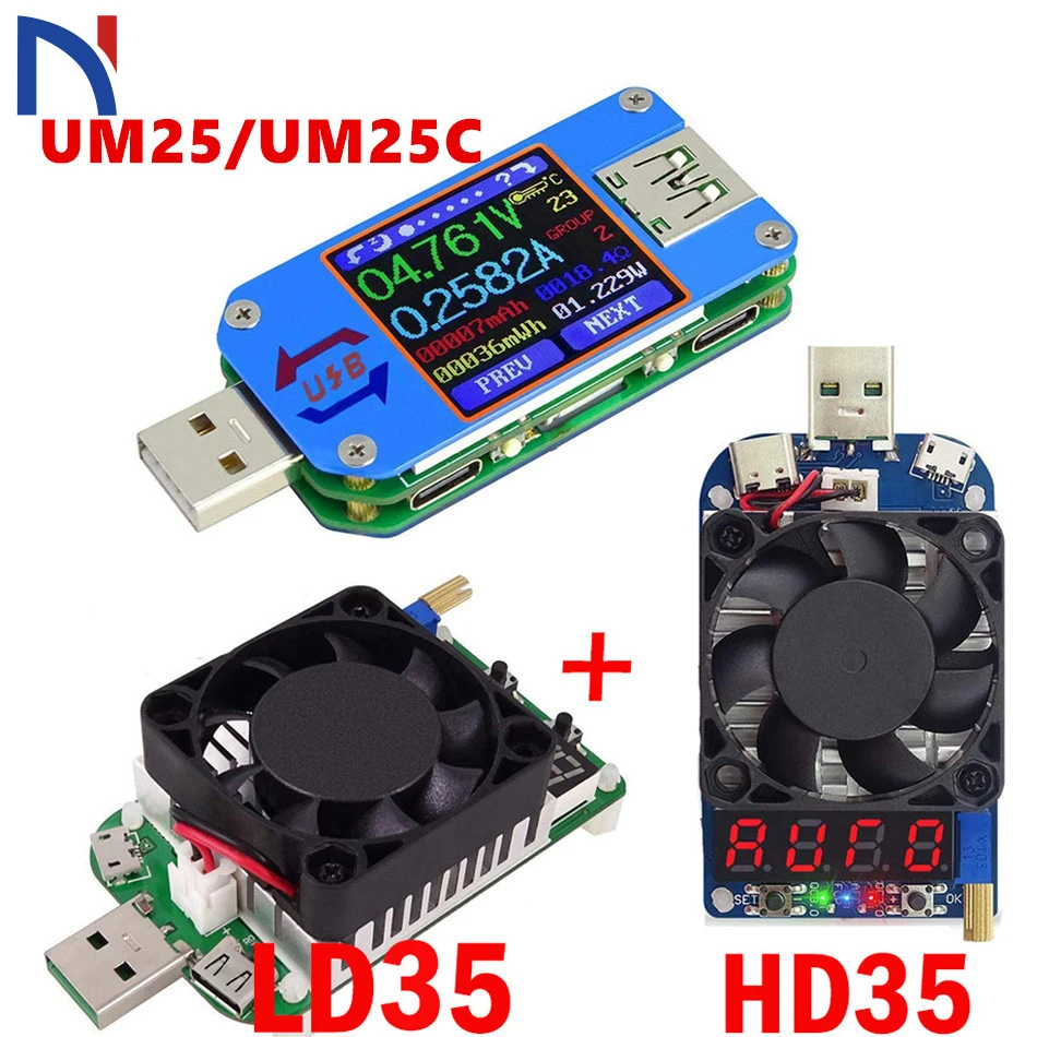 UM25 UM25C для приложения USB 2 0 Type C ЖК Вольтметр Амперметр измеритель тока напряжения