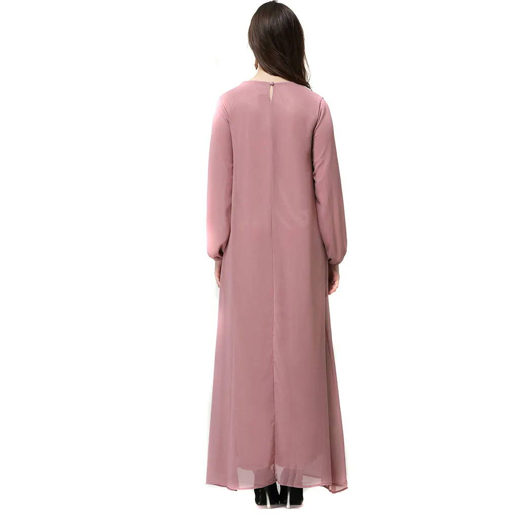 6 видов стилей красивое мусульманское женское платье Abaya Двухслойное шифоновое с