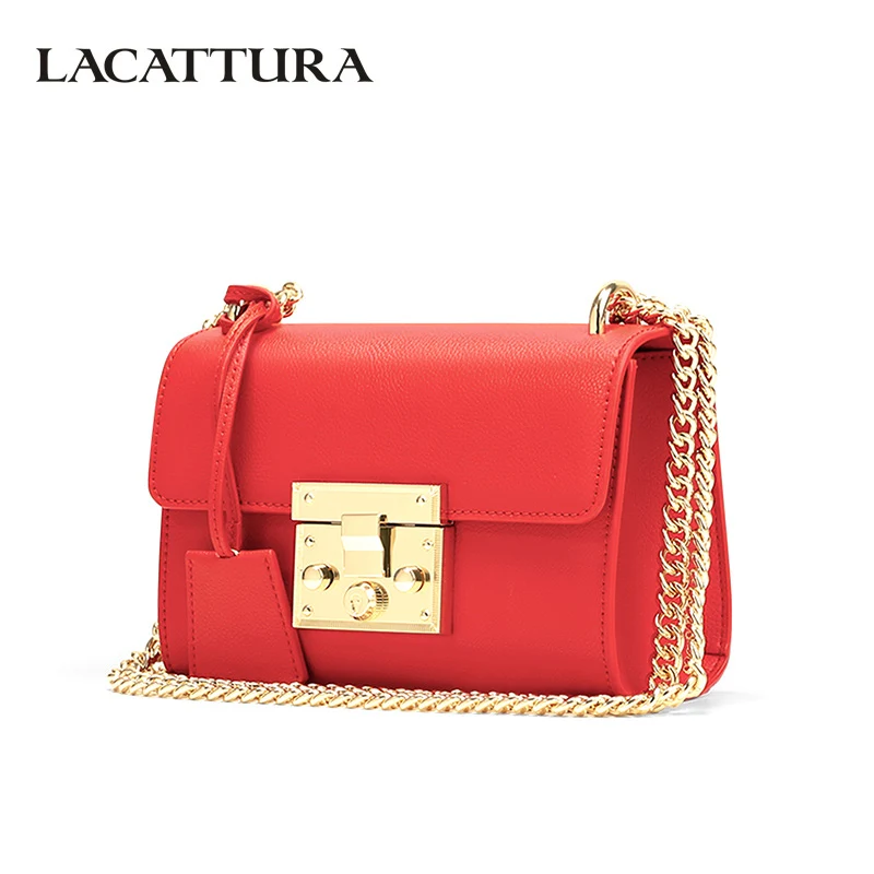 LACATTURA роскошный клатч женские сумки мессенджеры кожаная сумка с цепочкой женская