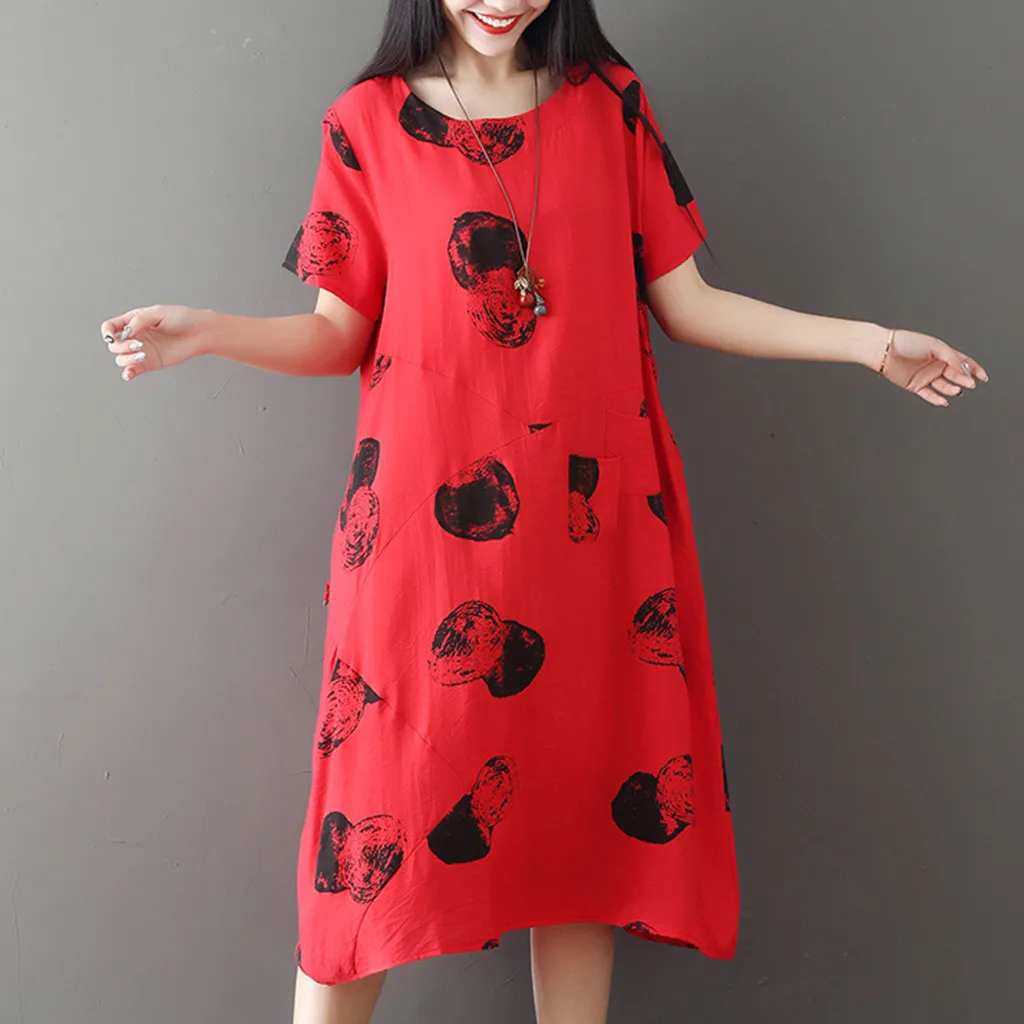 Платье с принтом большого размера для женщин женское винтажное платье коротким