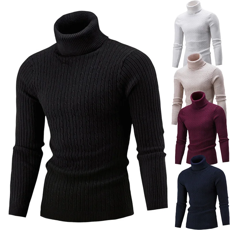 Мужская трикотажная водолазка Hemiks тонкий легкий мягкий свитер повседневный