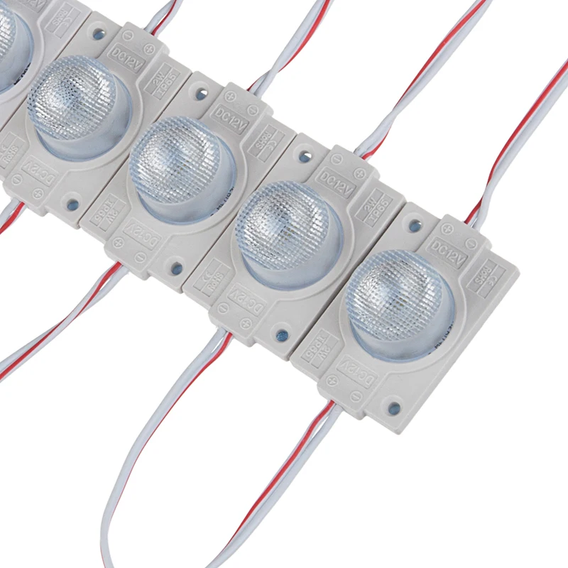 20 шт. светодиодный модуль 3030 SMD светодиодный холодный белый 6500K 2W Светодиодный модуль с объективом для светильник DC12V водонепроницаемый IP65 клейкая лента
