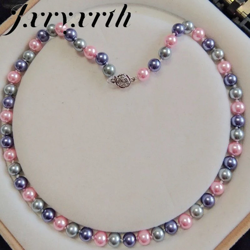 2018new женатые женские украшения натуральные продукты 8 мм многоцветный жемчужное