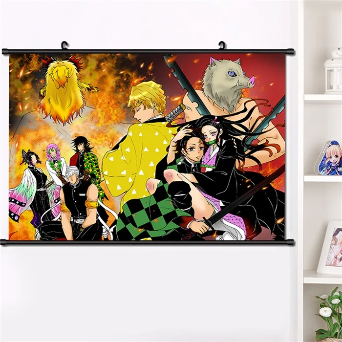 N Аниме демон убийца: Kimetsu no Yaiba Agatsuma Zenitsu настенный Свиток Плакат манга настенные подвесные плакаты украшение дома 40*60 см - Цвет: N