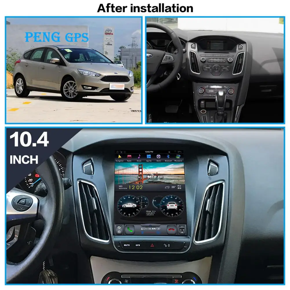 Автомобильный DVD-плеер в стиле Tesla на Android 7 без GPS-навигатора для Ford Focus 2012 2013 2014 -2018