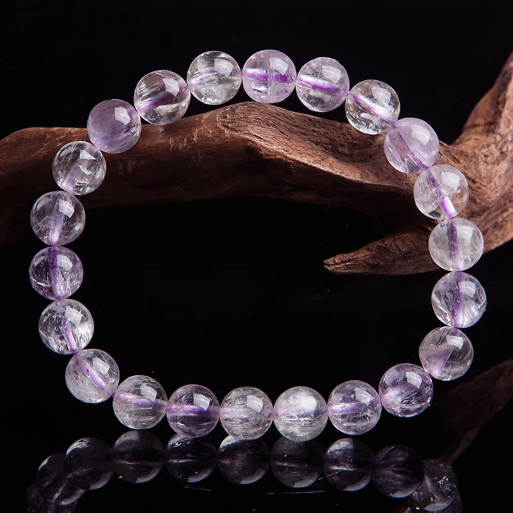 Top Natural Purple Kunzite Round Beads Bracelet Gemstone 8.5mm Cat Eye Crystal Women Men Stone Rarest Jewelry AAAAA | Украшения и