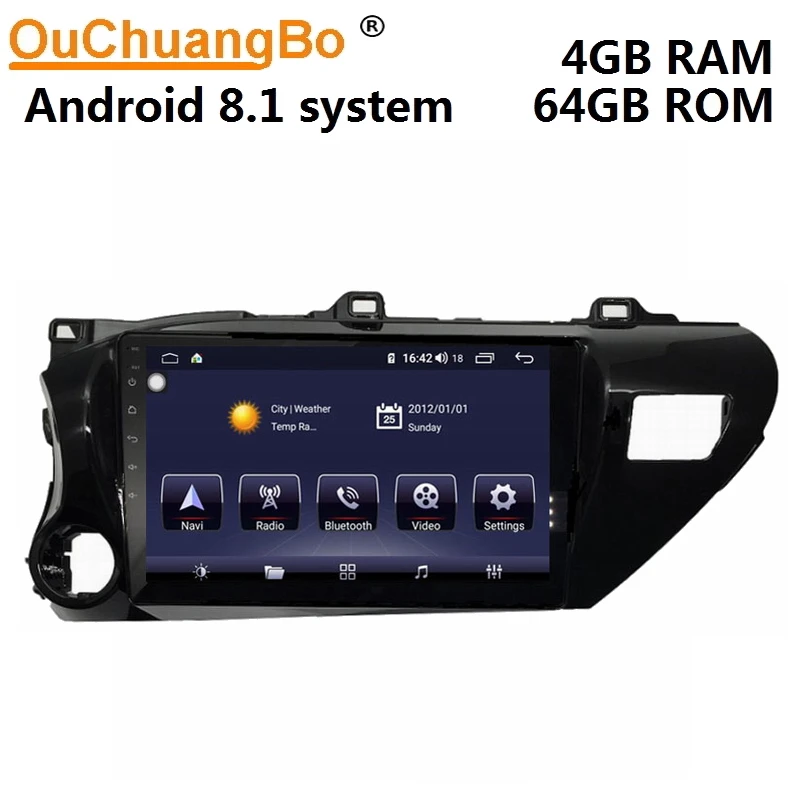Ouchuangbo android 10 gps авто радио медиаплеер для Hilux 2015-2018 Поддержка 8 ядер 1 дюймов |