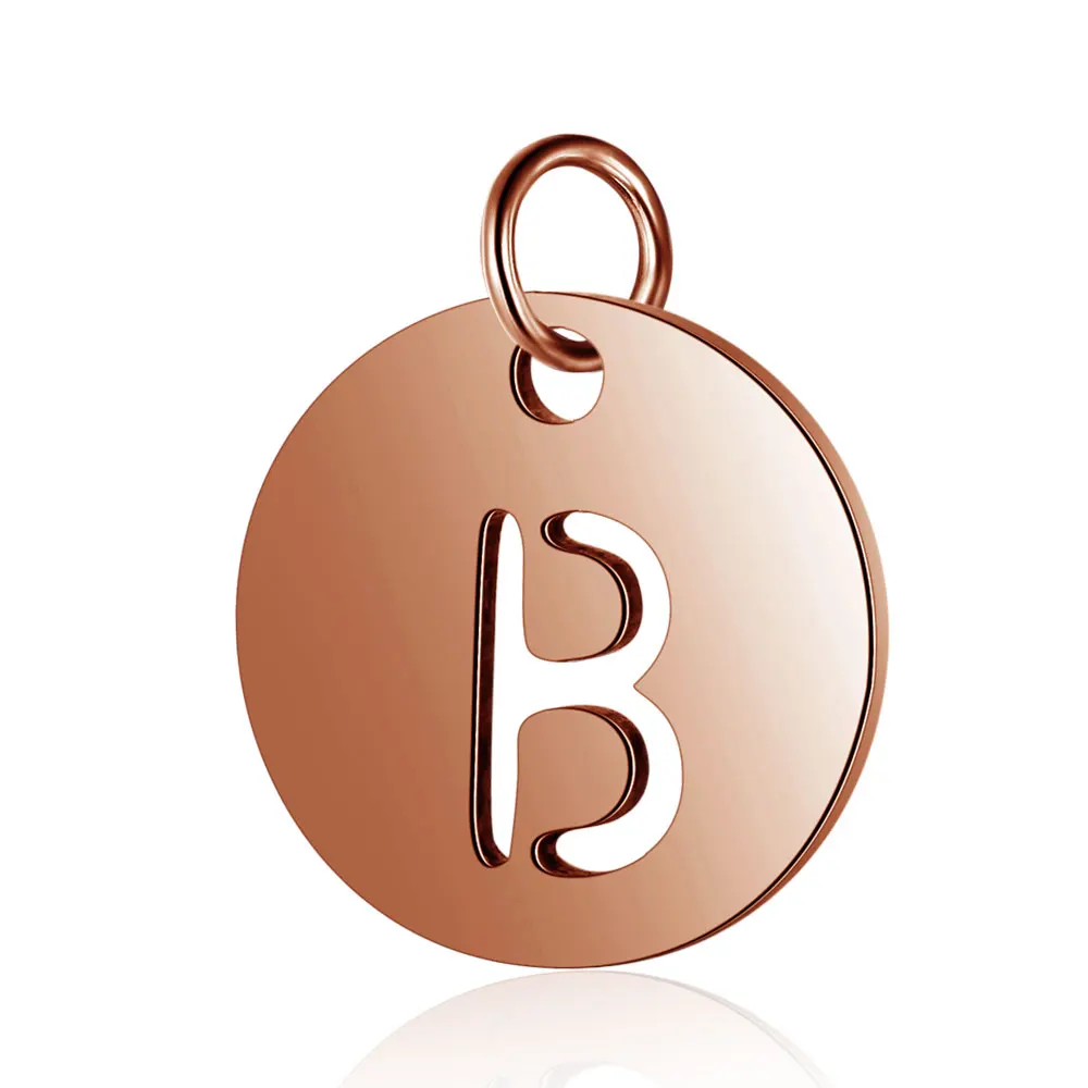 Fnixtar 12mm Stainless Steel Rose Gold Color Polish A-Z Alphabet Charms Pendants DIY Jewelry Letter Mini 26pcs/lot | Украшения и