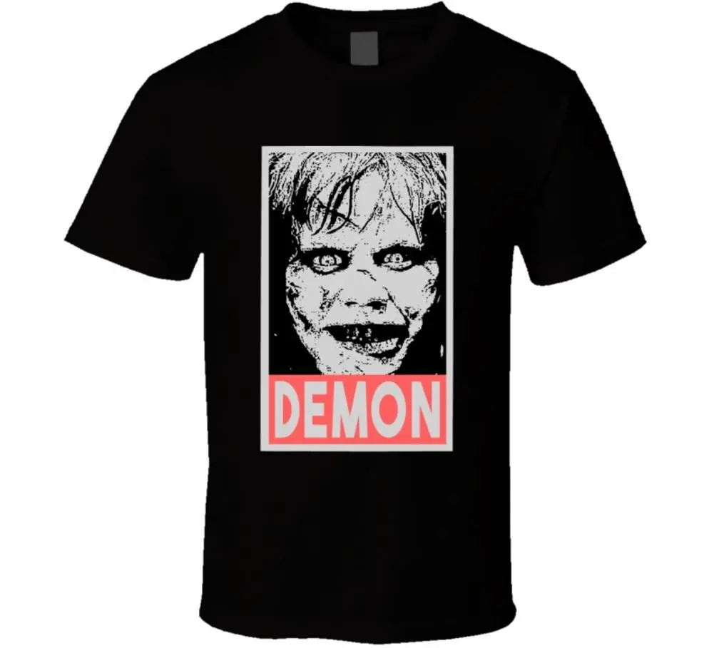 Exorcist Demon 1973 культ ужас фильм вентилятор Футболка Новые футболки Забавные топы
