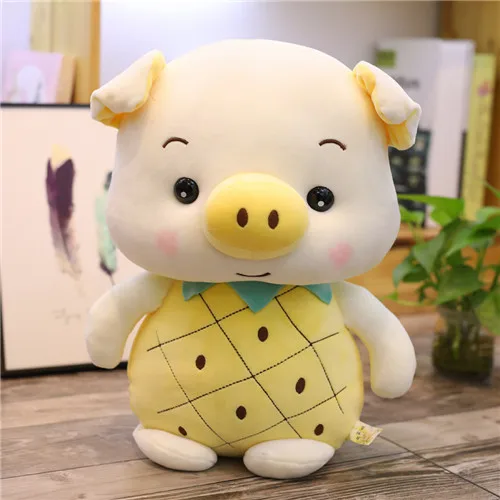 pineapple-pig 1 шт. 23-50 см Kawaii Мягкие плюшевые фрукты свинья игрушки кролик девочка подарок Brinquedos мягкие животные игрушки для детей Детская Успокаивающая кукла подарок - Цвет: pineapple-pig