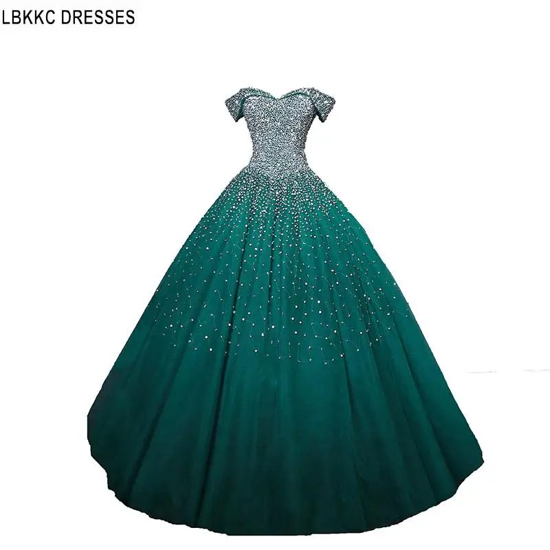 Бальное платье с открытыми плечами для выпускного вечера бисером Большие