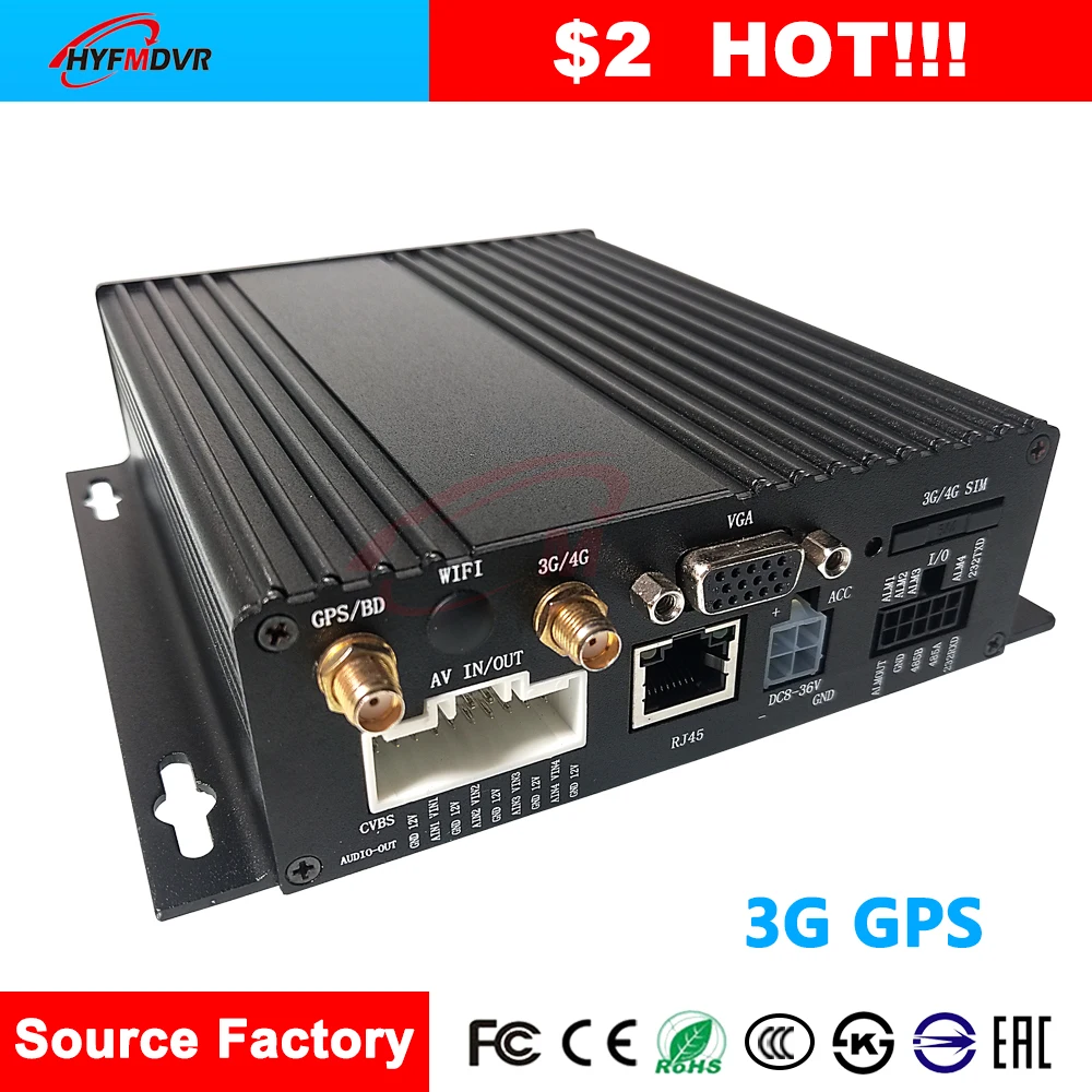 HYFMDVR a large number of spot SD card remote video surveillance host AHD 720P pixel 3G GPS Mobile DVR off-road vehicle / bus | Автомобили