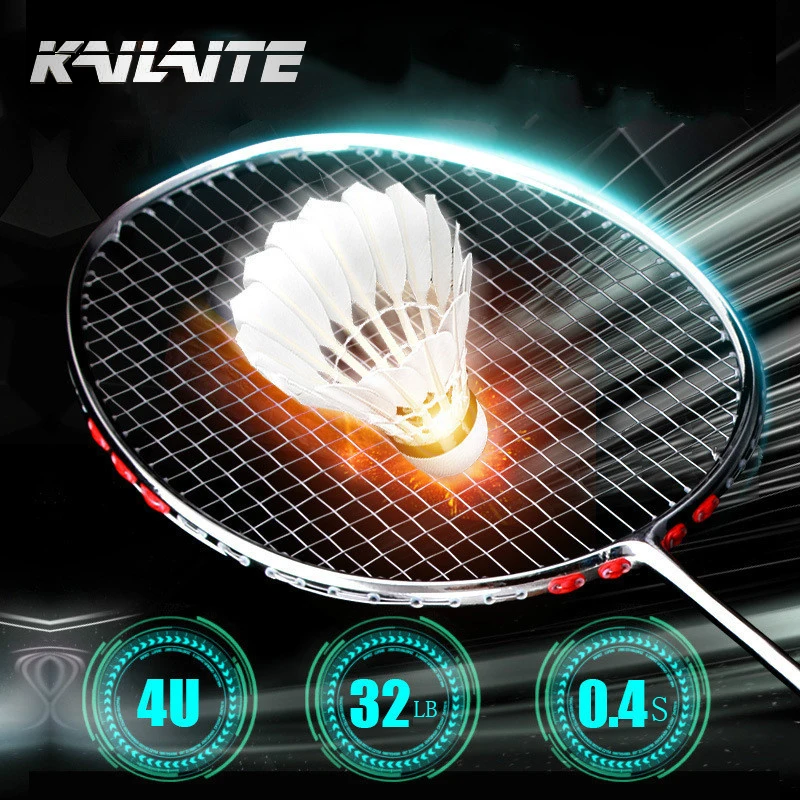 Ульсветильник Кая углеродная ракетка для бадминтона KAILITE 4U 82g G2 32 фунта|Ракетки