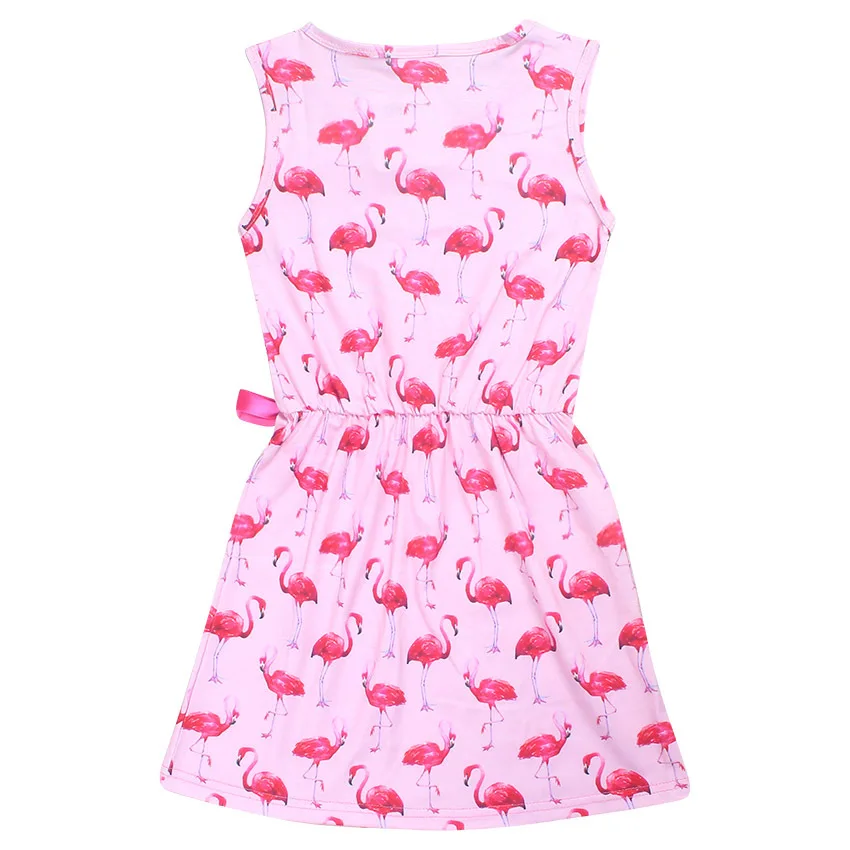 Платье для девочек с фламинго платье без рукавов бантом вечерние чное принцессы