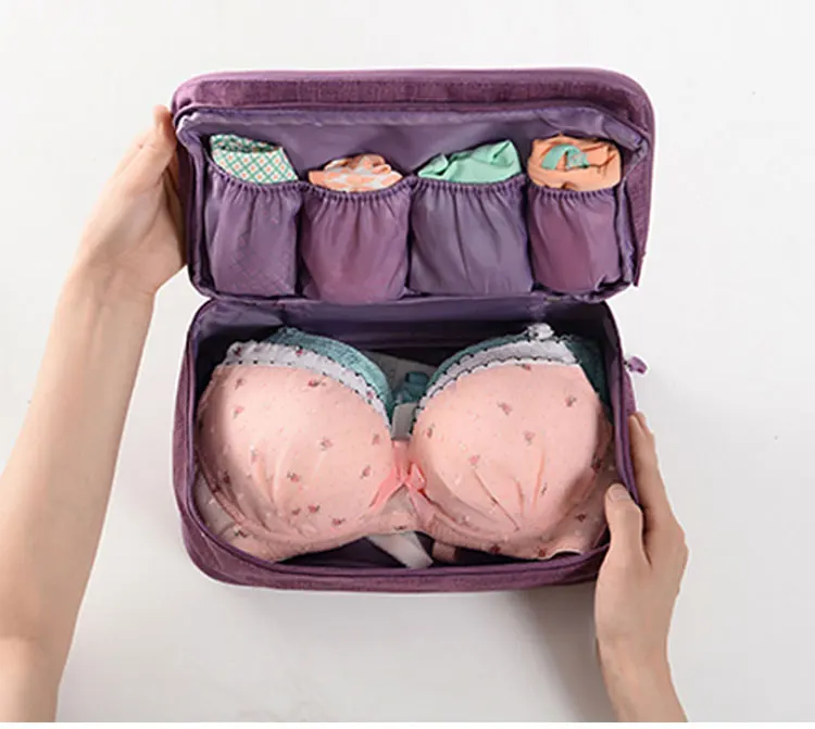 Portable Underwear Socks Bras Briefs Organizer 3 Compartments Travel Necessary Women Makeup Case Waterproof Travel Accessories