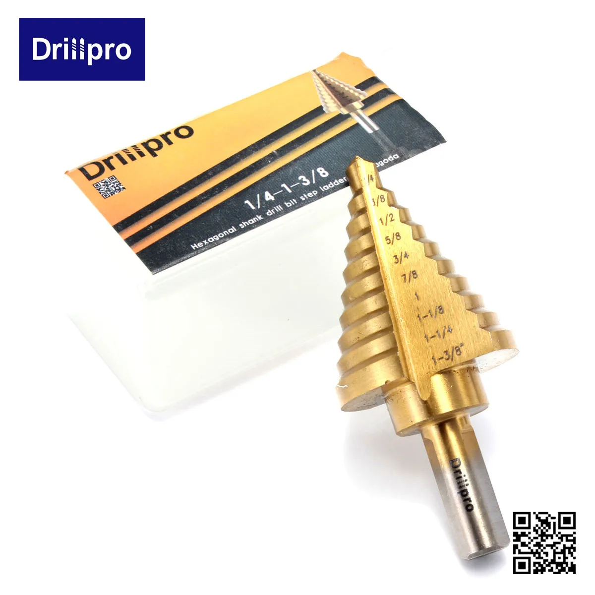 Коричневый Drillpro 1x1/"-1-3/8" Шаг сверло набор Титан покрытием высокого Скорость Сталь ступенчатая Буровая головка бура - Цвет: Коричневый
