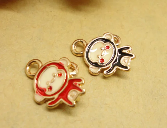 

50pcs Exquisite monkey enamel charm pendants 21*12mm gift notebook craft Jewelry earring bracelet necklace anklet Component