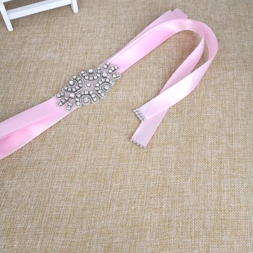 Wedding Belt Silver Crystal Rhinestones Ribbons Bridal Luxurious Party Porm Gown A03-2 |