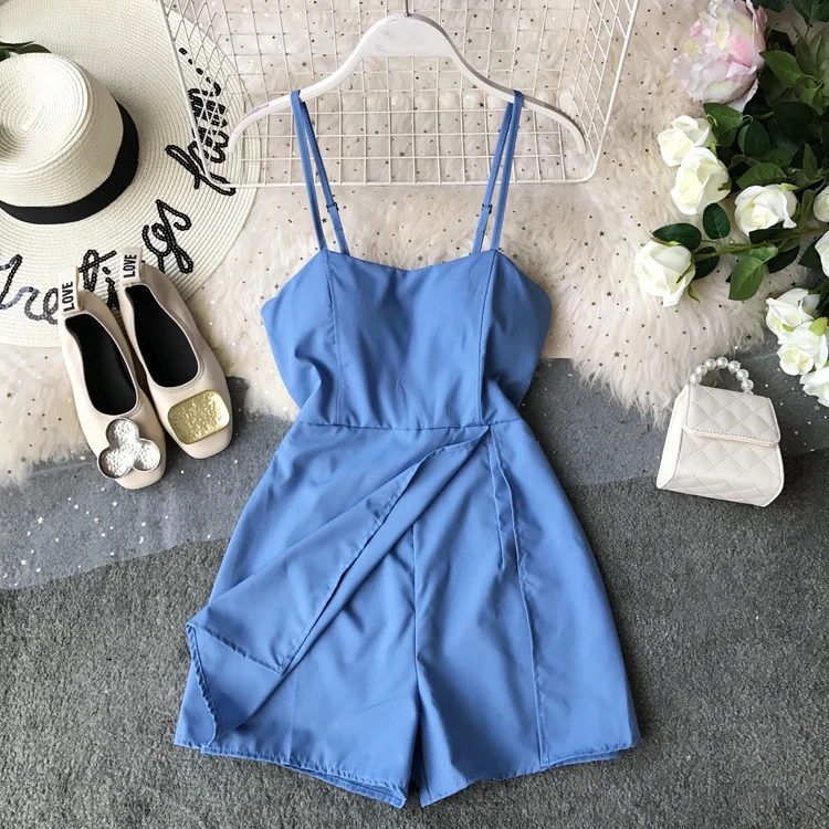 2019 летнее платье женские шорты шифоновое без рукавов Boho стиль короткое пляжное