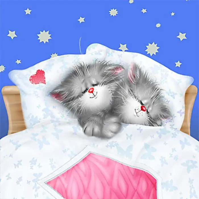 Diamond Embroidery Female Cartoon cat Diy 5D Painting round Drill rhinestones cross stitch embroidery mosaic pattern | Дом и сад