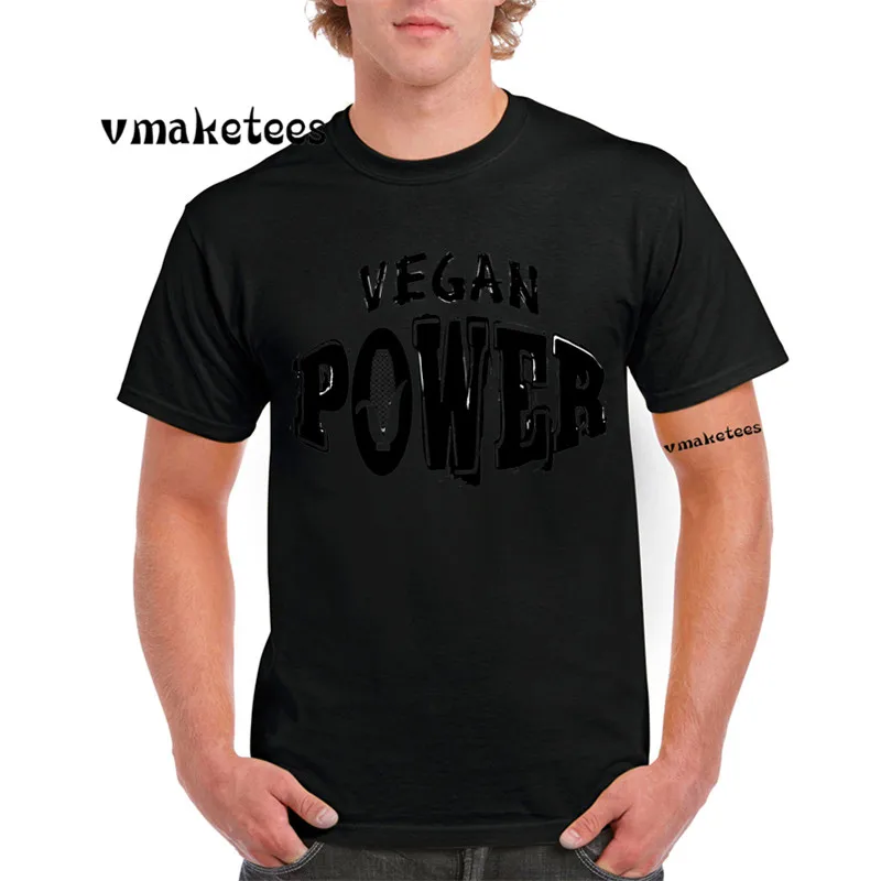 Принт Vegan power GREEN Вегетарианская Футболка &quotовощи&quot короткая футболка для мужчин